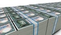 3D Pile of 50 Liechtenstein Franken Money banknote Royalty Free Stock Photo