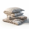 Stack Of Pillows On White Background - Aluminum Style Royalty Free Stock Photo
