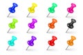 3d pin tack, pinned pushpin, stationery needle Royalty Free Stock Photo