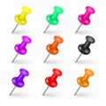 3d pin tack, pinned pushpin, stationery needle Royalty Free Stock Photo