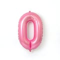 3D Pink Balloon Number 0 Royalty Free Stock Photo