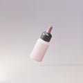 3d pink bottles with e-liquid for vape on a gray background. Vector illustration Royalty Free Stock Photo