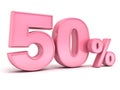 3D pink fifty percent or special offer 50% discount tag for lady