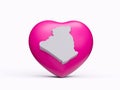 3d Pink Heart With 3d White Map Of Algeria Isolated On White Background, 3d Illustration Royalty Free Stock Photo