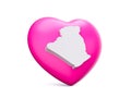 3d Pink Heart With 3d White Map Of Algeria Isolated On White Background, 3d Illustration Royalty Free Stock Photo