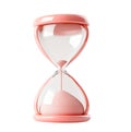 3D Pink hourglass with flowing sand isolated on transparent background Royalty Free Stock Photo