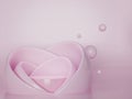 3d pink podium minimal studio background. Display for woman cosmetic perfume fashion product