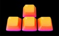 3D pink wasd keyboard button