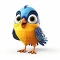 3d Pixar Bird: Small Cartoon Bird With Intense Emotional Expression