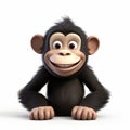 3d Pixar Chimp: Subtle Humor In Isolated White Background Royalty Free Stock Photo