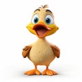 3d Pixar Duck Animation Picture On White Background