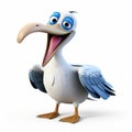 3d Pixar Pelican: An Animated Cartoon Bird With Lively Facial Expressions