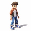 3d Pixel Art Of Adult Ethan In Pokemon Style With Ambient Occlusion