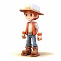 3d Pixel Art Character Of Caden With Hat And Jeans Royalty Free Stock Photo