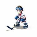 3d 8-bit Pixel Cartoon Of Z - Hockey