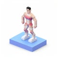 3d Pixel Art Figurine Of Z In Gymnastics Pose