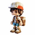 3d Pixel Cartoon Of Lucas: Unique Character Design In Mori Kei Style