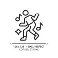 2D customizable dance black linear icon Royalty Free Stock Photo