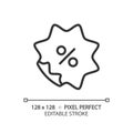 2D simple thin line black discount percentage icon