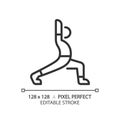 2D customizable exercise black linear icon Royalty Free Stock Photo