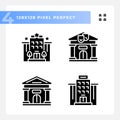 Glyph style building icons set Royalty Free Stock Photo