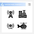 2D pixel perfect journalism solid icons set Royalty Free Stock Photo