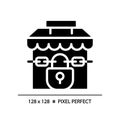 2D pixel perfect simple glyph style closed shop icon