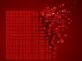 3d pixel style square data block. made with red cube blocks. three dimensional vector illustration. Royalty Free Stock Photo