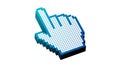 3D pixelated mouse cursor pointer with smooth blue gradient effect Royalty Free Stock Photo