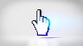 3D pixelated mouse cursor pointer with smooth blue gradient effect Royalty Free Stock Photo