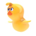 3d Plastic chick is flying