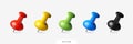 3D plastic push pin set Royalty Free Stock Photo