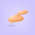 3d plastic speech bubble. Realistic cartoon glossy speech bubble icon. Chatting box, message box, web