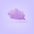 3d plastic speech bubble. Realistic cartoon glossy speech bubble icon. Chatting box, message box, web.