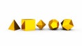 3D platonic solids gold