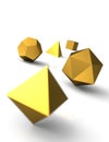 3D platonic solids gold 2