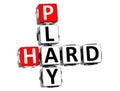 3D Play Hard Crossword text