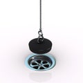 3d Plughole with plug Royalty Free Stock Photo