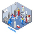 3d Plumber People Composition Royalty Free Stock Photo