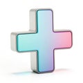 3D Plus Sign with Soft Gradient Effects Royalty Free Stock Photo
