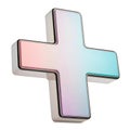 3D Plus Sign with Soft Gradient Effects Ã¢â¬\' Modern Abstract Design Royalty Free Stock Photo