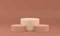 3d podium cylinder geometric foundation three stand minimal award arena realistic vector