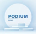 3D podium. Realistic minimal empty scene. Showcase and shelf. Trendy empty stage