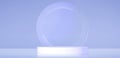 3D podium with round glass morphism decoration Royalty Free Stock Photo