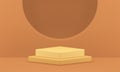 3d podium square level platform construction empty semicircle wall hole studio background vector Royalty Free Stock Photo