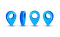 3d pointer icon for map. Pointer pin marker for travel place vector illustration Royalty Free Stock Photo