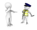 3d policeman and drunk driver. Sobriety test