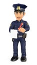 3D Policeman imposing a traffic ticket Royalty Free Stock Photo