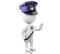 3d Policeman ordered to stop with hand. Royalty Free Stock Photo