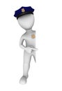 3d policeman pointing finger to empty board Royalty Free Stock Photo